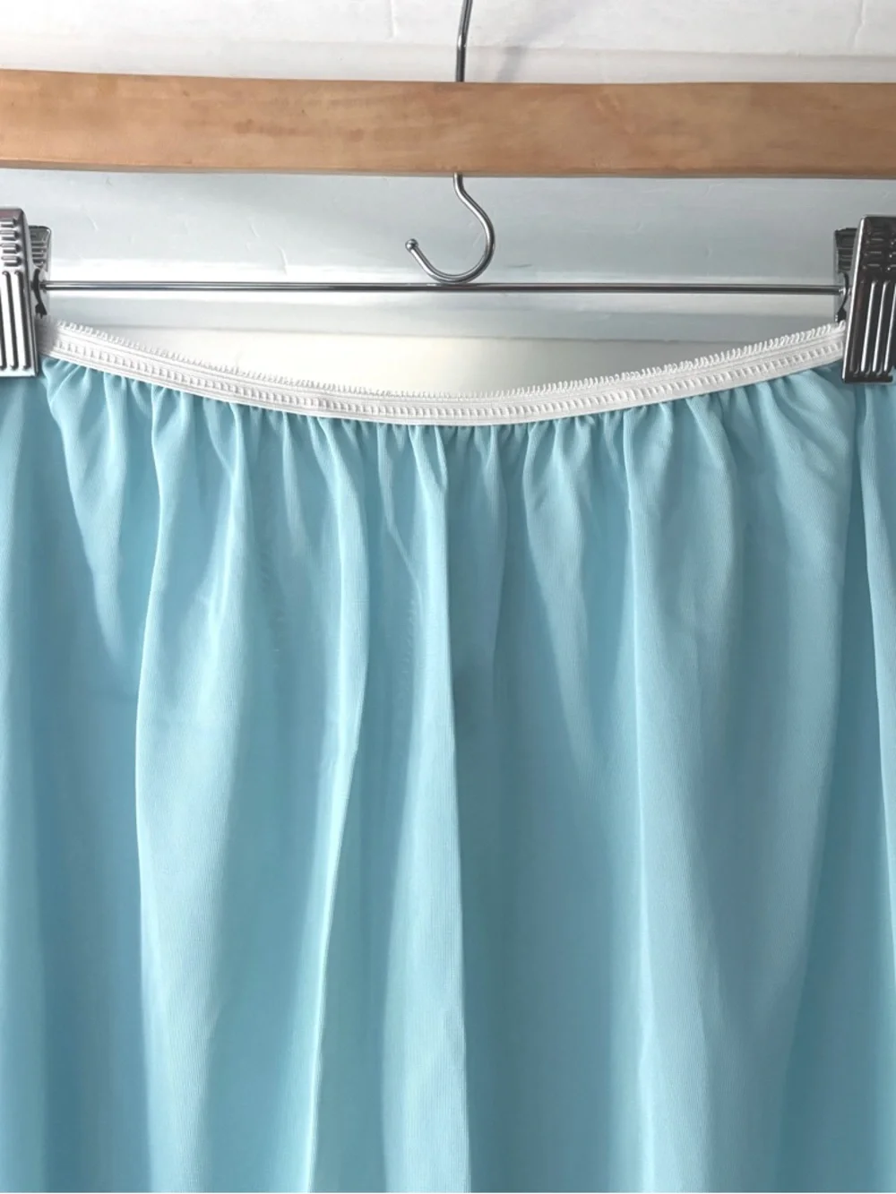 Vintage Sky Blue Lace Trim Half Slip Size XL - Picture 3 of 11